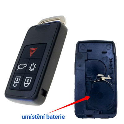 Obal klíče dalkového ovládání Volvo S60, S80, V60, V70, XC60, XC70 5tl. HU101